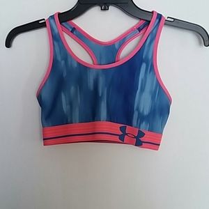 Under Armour Racerback Sports Bra Pink/Blue Sz. S